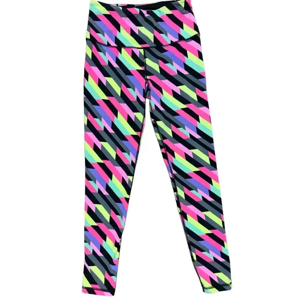 VSX Sport Knockout Geometric Print Athletic Leggings Black